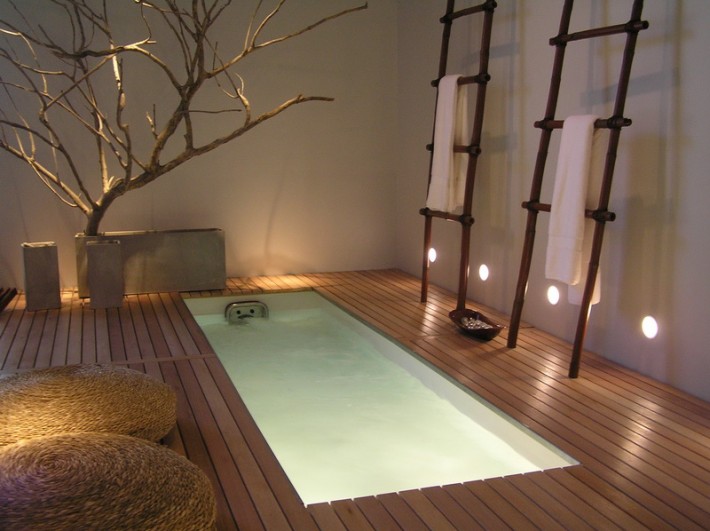 Японский дизайн интерьера ванной комнаты