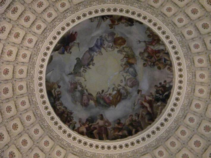 Фреска Апофеоз Вашингтона в Национальном зале штатов Капитолия, Вашингтон (фото 5)