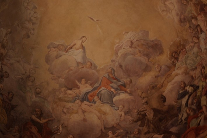 Фреска с библейским сюжетом на потолке (фрагмент)