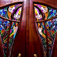 Декорирование витражом двери со стеклом — фото 13