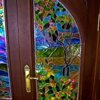 Декор витражом межкомнатной двустворчатой двери — фото 21
