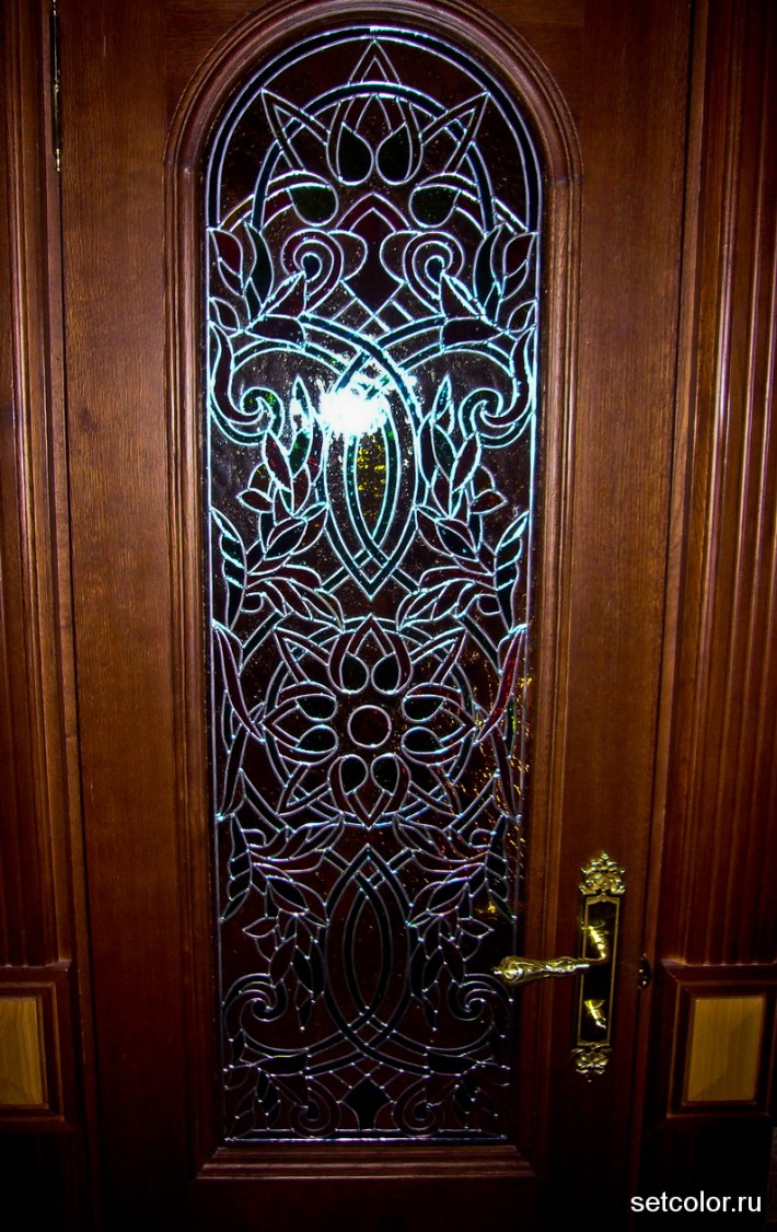 Декор витражом межкомнатной двери — фото 4