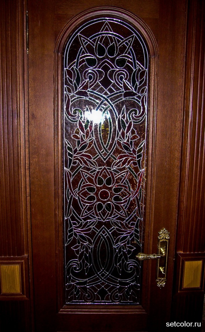 Декор витражом межкомнатной двери — фото 11
