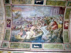 Фрагмент росписи потолка в галерее Спада в палаццо Спада