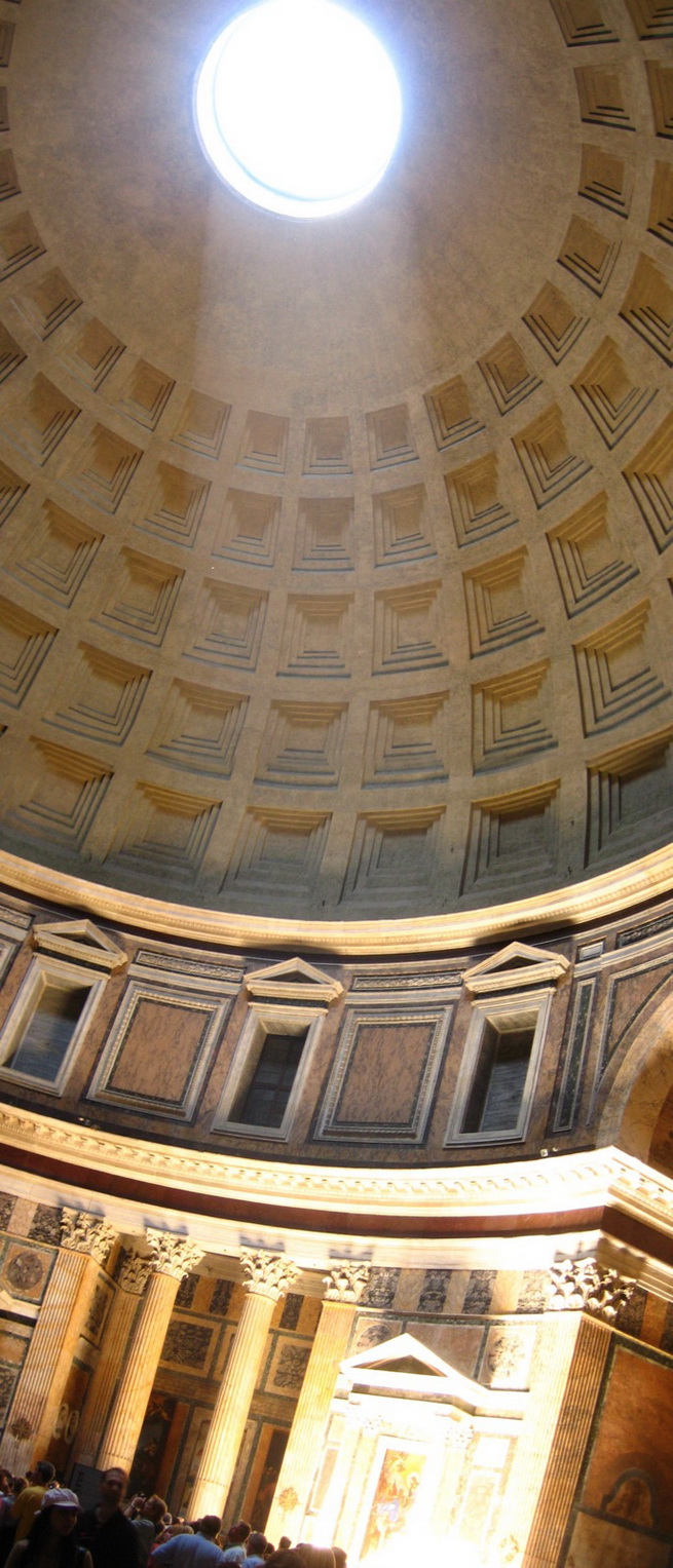 Кирпично-бетонная ротонда Пантеона с кессонированным куполом (фото 2)