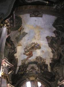 Фреска на потолке времен эпохи возрождения