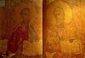 Апостолы Иаков и Андрей — Западный свод центрального нефа. Южный склон.