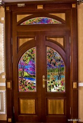 Декор витражом межкомнатной двустворчатой двери — фото 9