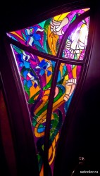 Декорирование витражом двери со стеклом — фото 12