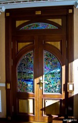 Декор витражом межкомнатной двустворчатой двери — фото 22